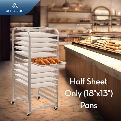 15-Tier Half Sheet Pan Rack | Aluminum Bakery Cart (18" x 13")
