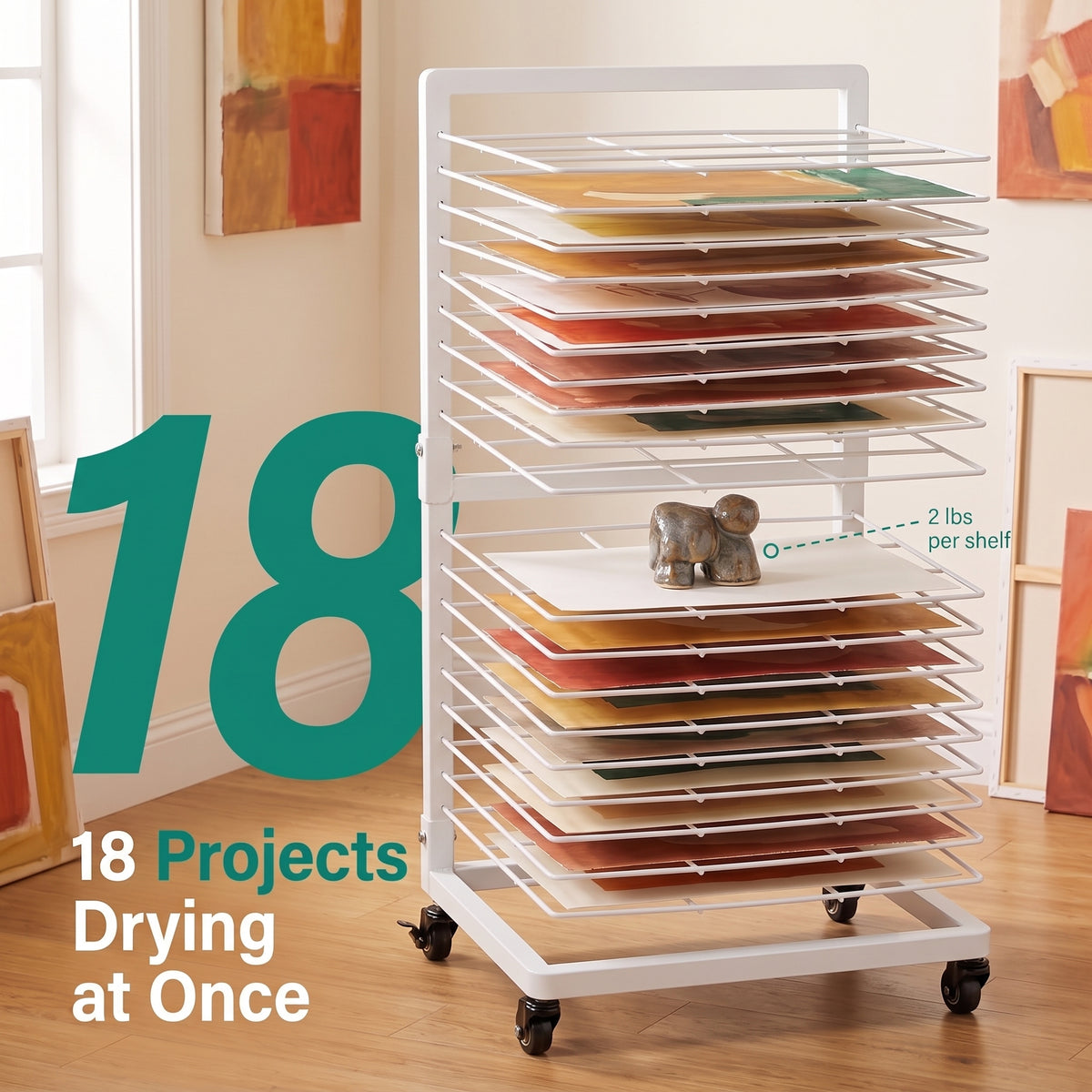 18 projects can dry on the drying rack