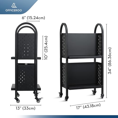 Compact Mobile Library Cart | Double-Sided Book Truck